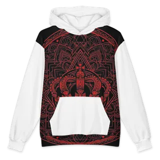 Uncle Benny ® Quantum Mandala Hoodie Neon Red EST. 2020